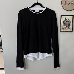 NOCTEX Illusion Black and White Long Sleeve Top